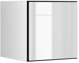 BMG Möbel Schranksystem Modul+ offen oder geschlossen Aufbewahrung individuell montierbar als Regal oder Schrankset Lowboard oder Sideboard wandhängend (Weiß Hochglanz, 38 x 38 cm Tür)