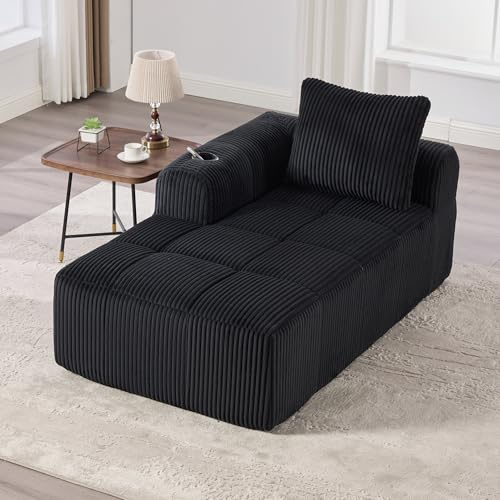 FammyLoft Vollkomprimiertes Ecksofa, Sofa L Form mit Seitentaschen, Modulares Sofa, Ohne Montage, Corduroy, 158cm