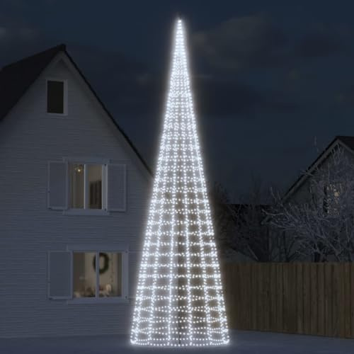 LED-Weihnachtsbaum für Fahnenmast, 3000 kaltweiße LEDs, 800 cm Höhe, 8 Lichteffekte, Outdoor-Weihnachtsdekoration für Garten und Zuhause