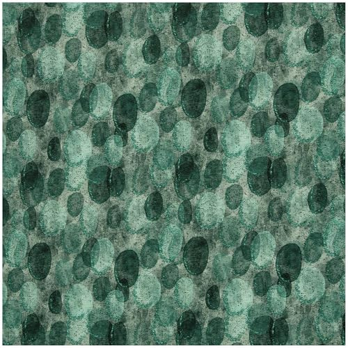 French Terry Dots Grün Christiane Zielinski by Swafing | Weicher Modal Sweat mit Punkten Ocker Weiß | Sommersweat Meterware ab 0,5m | Oeko-Tex Klasse 1 Baumwolle Elasthan für Baby & Kinder