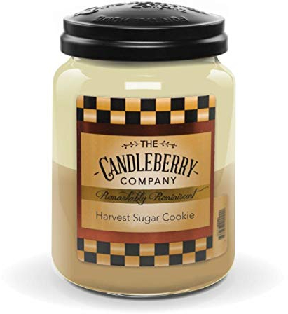 Candleberry Duftkerze im Glas mit Deckel - Harvest Sugar Cookie (570g) - Intensiv duftende ganzjährige Kerze bis zu 160h Brenndauer für jeden Anlass, langlebig und handgegossen in den USA