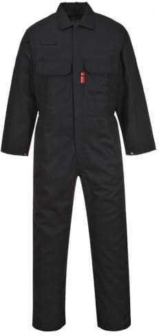 Portwest BIZ1 Men's Protective Workwear Overalls Bizweld FR Coverall Black, Medium