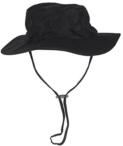 MFH Buschhut US mit Kinnband GI Boonie Rip Stop, M, Schwarz