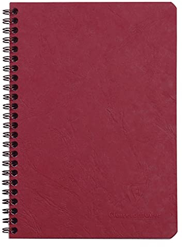 Clairefontaine 785322C Spiralbuch (DIN A5, 14,8 x 21 cm, Age Bag kariert, 50 Blatt) 1 Stück rot