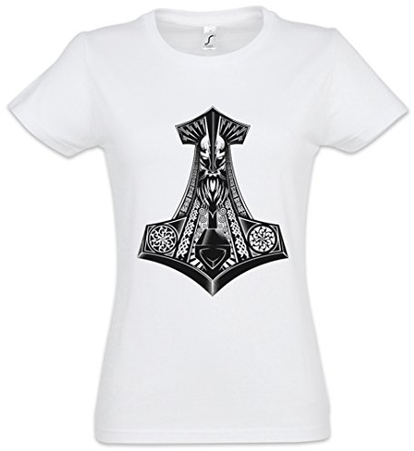 Urban Backwoods Thor's Hammer I Damen T-Shirt Weiß Größe M
