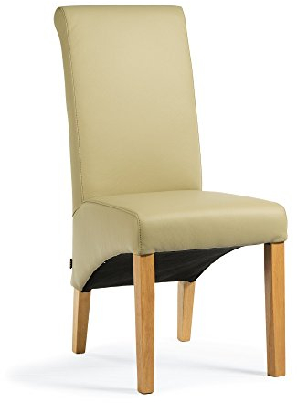 SIX® Lederstuhl Felice Leder Sand Stuhlbeine Eiche Lederstühle Stühle Stuhl