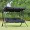 Loywe Hollywoodschaukel Gartenschaukel Moderne Gartenliege Outdoor Schaukelbank mit Liegefunktion 200x135x170cm LW10 Schwarz