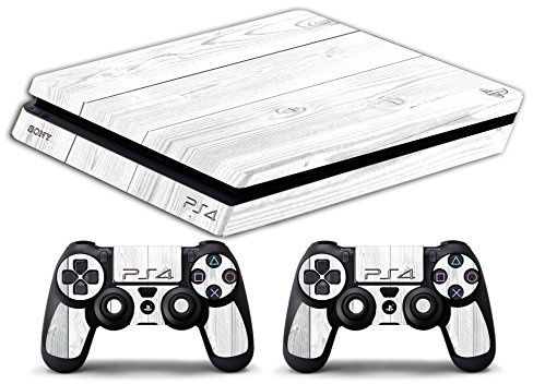 Skin Compatibile per Ps4 SLIM - limited edition DECAL COVER ADESIVA Slim BUNDLE (Legno Bianco)