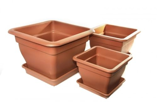 Vierkant Pflanzkübel 18 Liter Wasserspeicher Anthrazit Blumentopf Modern