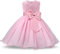 NNJXD Ragazza Gonna a Fiori in Pizzo 3D Senza Maniche Vestito da Principessa delle Feste Taglia(160) 7-8 Anni Rosa