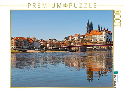 CALVENDO Puzzle Blick über die Elbe auf Meißen 1000 Teile Puzzle quer | Lege-Größe cm Foto-Puzzle für glückliche Stunden