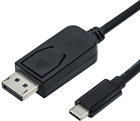 ROLINE USB C DisplayPort Cable v1.2 I Adapter Cable with USB 3.1 Type C and DP Connector I 4K Resolution 60Hz I Black 2 m