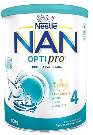 Nestlé NAN OPTIPRO 4 Leche de crecimiento en polvo, bote de 800g
