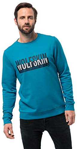 Jack Wolfskin Herren Slogan Sweatshirt Pullover, Blue Reef, M