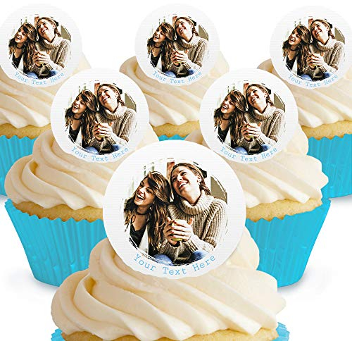 Cakeshop 12 x 4cm Friends Photo Upload Custom Personalised Edible Photo Cake Toppers Decorations - Precut Premium Wafer Paper