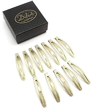 Dofash 2.36IN/6CM Einfache große Haare Snap Clips Metall Haarspangen Basic Haar Zubehör für Frauen 12PCS (Blond)