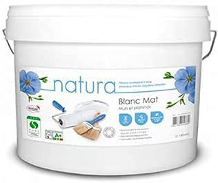 Peinture NATURA Blanc Mat Mur et Plafond monocouche - Naturelle, écologique et sans odeur 5L - 65m² (5L, MAT)