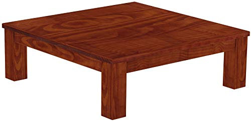 B.R.A.S.I.L.-Möbel Brasilmöbel Couchtisch Rio Classico 120x120 cm Mahagoni Wohnzimmertisch Holz Tisch Pinie Massivholz Stubentisch Beistelltisch Echtholz Größe und Farbe wählbar