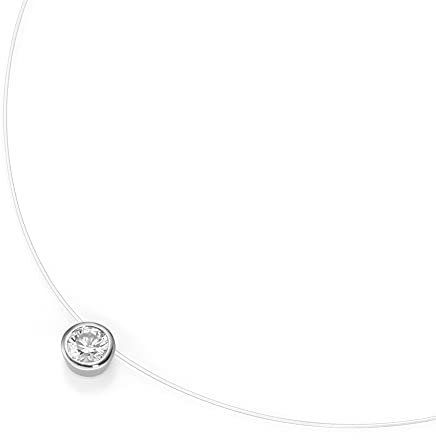 Smart Jewel Collier Schwebender Stein, Zirkonia, Silber 925 Silber, 45 Cm 925 Sterling Silber