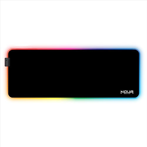 Noua Matrix 800 Tappetino Mouse Gaming RGB RAINBOW XXL 800 * 300 * 4 mm 14 Effetti Luce Mousepad Extra Grande Esteso Superficie Resistente all’Acqua con Base in Gomma Antiscivolo