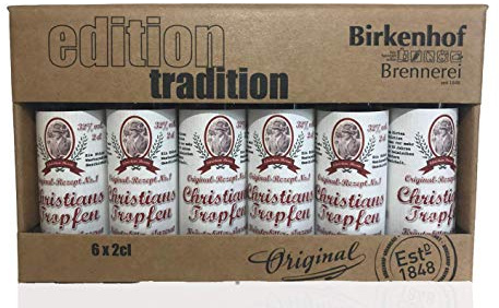 BIRKENHOF Brennerei | Tasting-Set Edition: Christians Tropfen - Kräuterspirituose für Unterwegs | (6 x 0,02l )