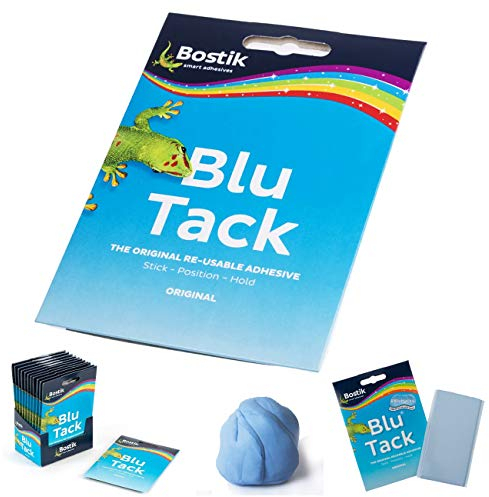 Bostik Blu Tack Original wiederverwendbarer Kleber für Bastelarbeiten, hält keine Flecken oder Flecken