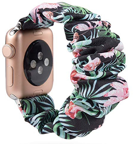 juanxian Bracelet chouchou élastique de rechange pour montre Apple Watch, bracelet chouchou doux et extensible compatible avec iWatch Series 1-5 (38 mm/40 mm, 42 mm/44 mm)