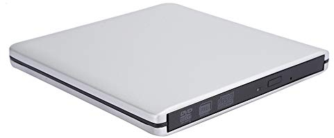 CCYLEZ Externes DVD/CD RW Laufwerk, schlankes externes optisches Laufwerk, tragbarer USB 3.0 Brenner/DVD Reader Writer für PC, Laptop, Desktop(Silber)
