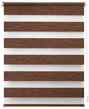 Lichtblick Doppelrollo Blickdicht ohne Bohren Dunkelbraun 45 cm x 150 cm (B x L)