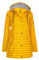 mh michael heinen Damen Regenjacke Tau, Friesennerz, Regenparka mit Kapuze, Regenmantel, Wetterjacke, gestreift, wasserdicht, Winddicht gelb-Navy 36