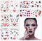 10 Feuilles de Halloween Tatouages Temporaires, Tatouage Cicatrice D'Halloween et Tatouages de Plaies Faux Autocollants de Visage D'araignée de Sang de Gale pour Halloween