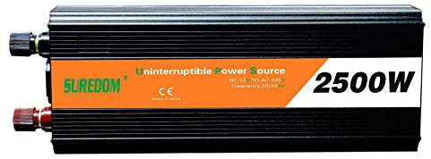 2500W Solar Inversor De Corriente 48V A 220V Convertidor con Pantalla LED 2 AC para Coche, Caravana, Camión, Viaje, Camping, Ordenador Portátil-24V