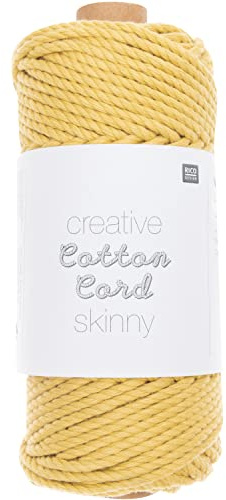 Rico Design Creative Cotton Cord Skinny, 55 m Gelb Gelb