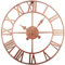 Oumao Vintage Metal Rose gold Oumao Roman Silent Iron Wall Clock for Kitchen Living Room Bathroom Hotel Bar Office Decor 40cm. (Rose)