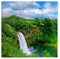 BilderKing Wandbild Wasserfall Hawaii - 50cm x 50cm Poster Glanz