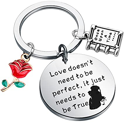 FOTAP Schlüsselanhänger mit Aufschrift Love Doesn't Need To Be Perfect It Just Needs To Be True, Love Need True, Medium