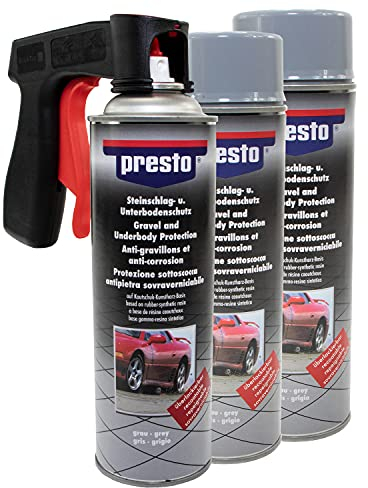 Steinschlag & Unterbodenschutz Spray Hell Grau Presto 3 X 500ml mit Pistolengriff