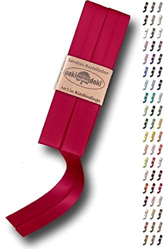 Sandras-Bastelladen Schrägband/Einfassband Satin gefalzt 2m x 20mm 766-Pink