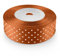Netuno 1 x Satinband Kupfer gepunktet 25 mm x 22 m Schleifenband Punkte Geschenkband Dekoband Stoffband Satinrolle Hochzeit Kommunion Taufe Geschenke Verpacken Blumen Dekoration Basteln