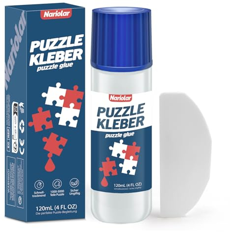 Nariolar Puzzle Kleber Transparent mit Applikator Geeignet für Befestigen und Aufhängen von Puzzles, Schnell Trocknend, 120ml