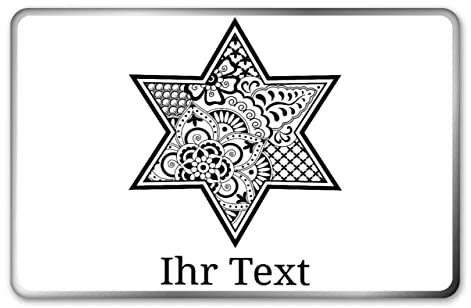 gravur-farbik.de – personalisierbare eckige Dose mit Name oder Wunschtext – Zentangle Stern Motiv – bedruckte Geschenkdose – ideale Keksdose, Metalldose, Plätzchendose