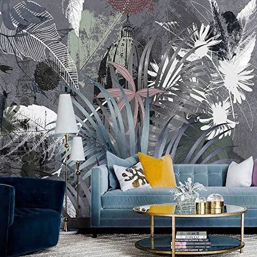 XTSWallpaper Millésime Plantes Fleurs 140X70Cm Papier Peint Photo 3D Optique Trompe L Oeil | Déco Mural Tableaux Muraux Photo Mural Décor Motif Poster Géant Stickers Muraux Optique Fond Effet