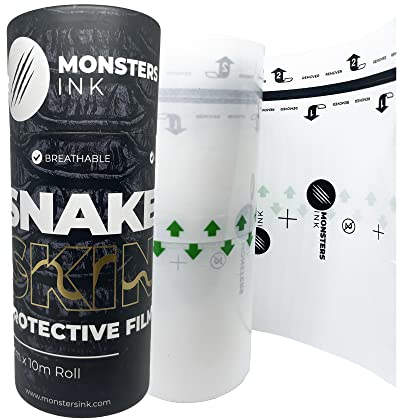 10m Snake Skin Tattoo Folie Heilung, Tattoo Pflaster, Wasserdicht Second Skin Tattoo Folie, Second Skin Pflaster, Monsters Ink Tattoo (15cm x 10m)