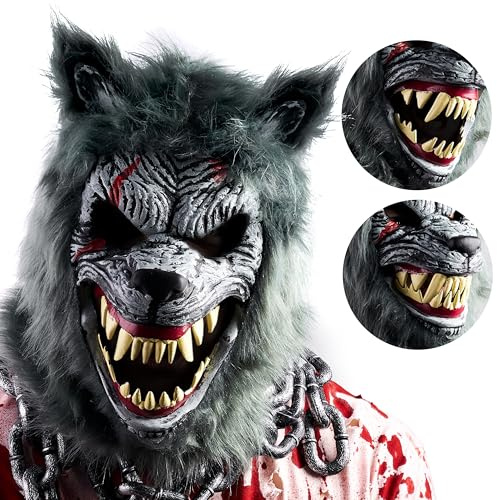 Spooktacular Creations Halloween Wolfsmaske Werwolfmaske Werwolf Kostümzubehör Gruselmaske für Kinder Männer und Frauen Halloween Horror Cosplay Kostüm-Requisite