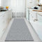 YANHONG Teppich Läufer Flur Küchenteppich 60 x 130 cm Waschbar rutschfest Abwaschbar Vor Dem Waschbecken Küchenteppiche mit Anti-Rutsch Unterseite für Küche, Flur & Wohnraum, Hellgrau