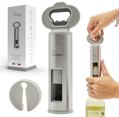 Bedogni Reggio Emilia Korkenzieher Wein- und Bierflaschenöffner mit magnetischem Flaschenöffner und Kapselschneider-Geschenke für Frauen,Geschenke für Männer
