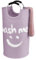 IHOMAGIC Panier a Linge Grande Capacité avec Poignées 95L, Sac à Linge Faciles à Transporter, Panier Rangement Pliage Collecteur de Buanderie avec Smiley Face pour pour chambre à coucher (Violet)