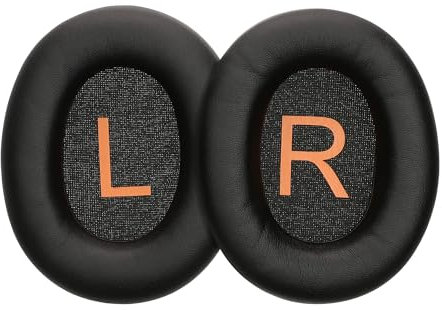 kwmobile 2x Cuscinetto Cuffie Compatibile con QCY H3 ANC Pad - Cuscinetti Ricambio Cuffie Over Ear Simil Pelle - nero