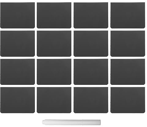 HERCHR 16 Pack Mini Chalkboards Signs, Small Rectangle Chalkboards Blackboard V-Shaped Tabletop Chalkboard Sign Small Chalkboard Sign for Weddings(V-shaped blackboard 16 + 1 pen)
