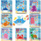 32 Stück Aufkleber Kinder Tiere, Aufkleber Kinder Set mit 8 Meerestiere Muster, DIY-Aufkleber für Kinder, Mädchen Junge Spielzeug Weihnachten Kindertag Geschenke Geburtstagsgeschenk